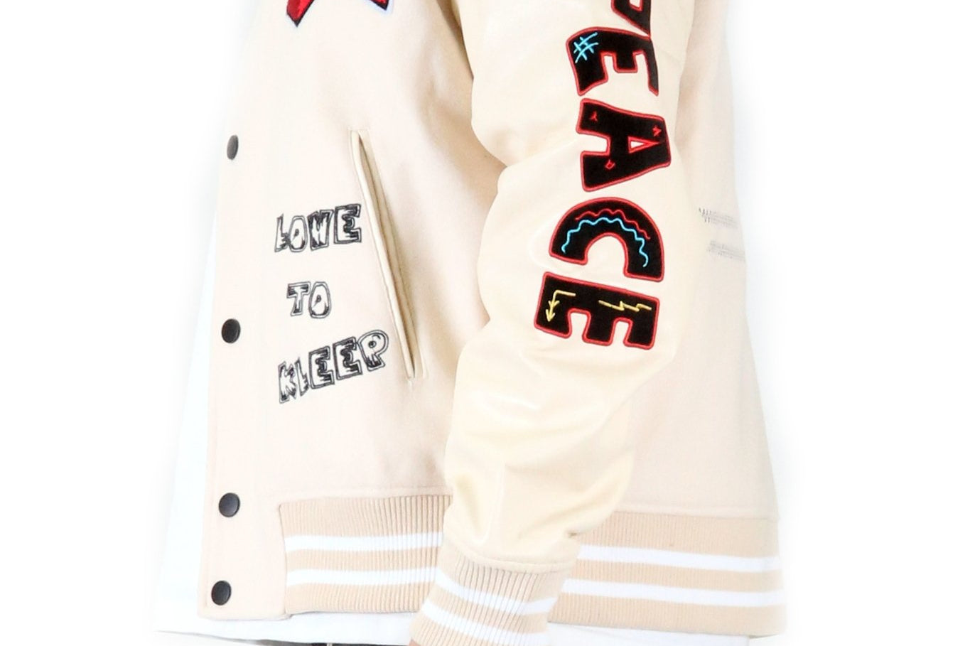 VUE Men's Melton Body with Faux Leather Sleeve Varsity Jacket - Love to KleepMen's JacketKLEEPLove to Kleep