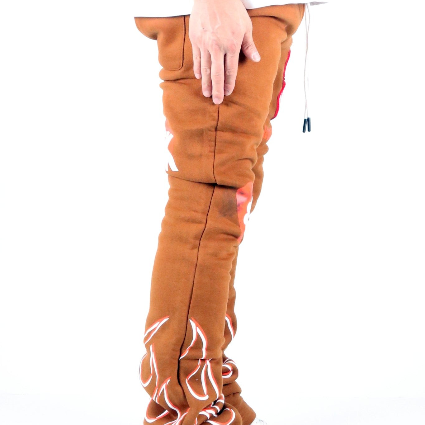 BRUNETTE Heavy weight brushed graphic skinny flare stacked pants - Love to KleepMen's SweatpantsKLEEPLove to Kleep