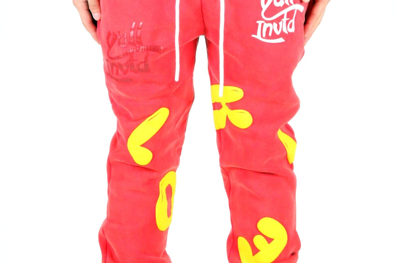 AMARAN Heavy weight brushed graphic skinny flare stacked pants - Love to KleepMen's SweatpantsKLEEPLove to Kleep