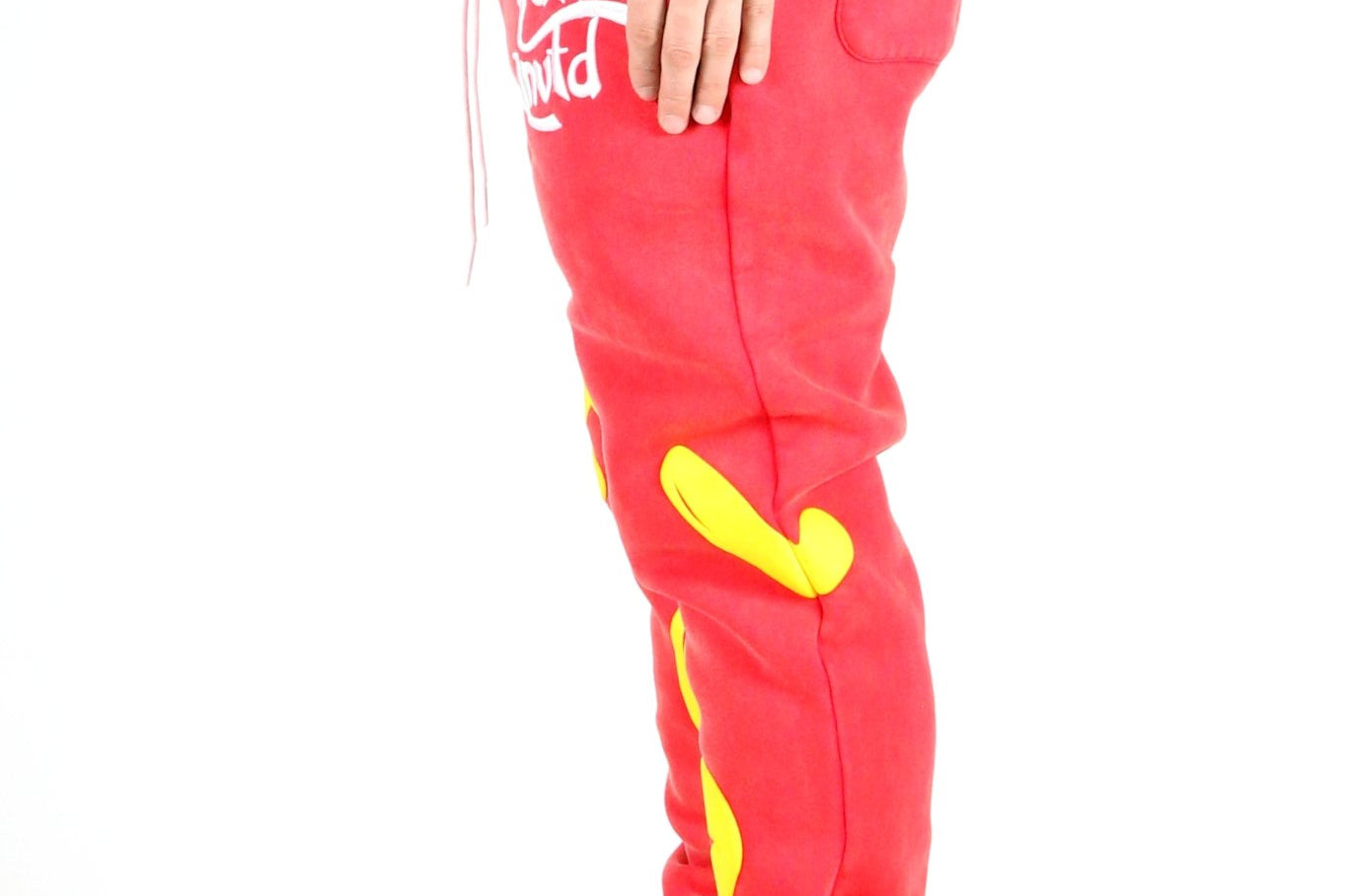 AMARAN Heavy weight brushed graphic skinny flare stacked pants - Love to KleepMen's SweatpantsKLEEPLove to Kleep