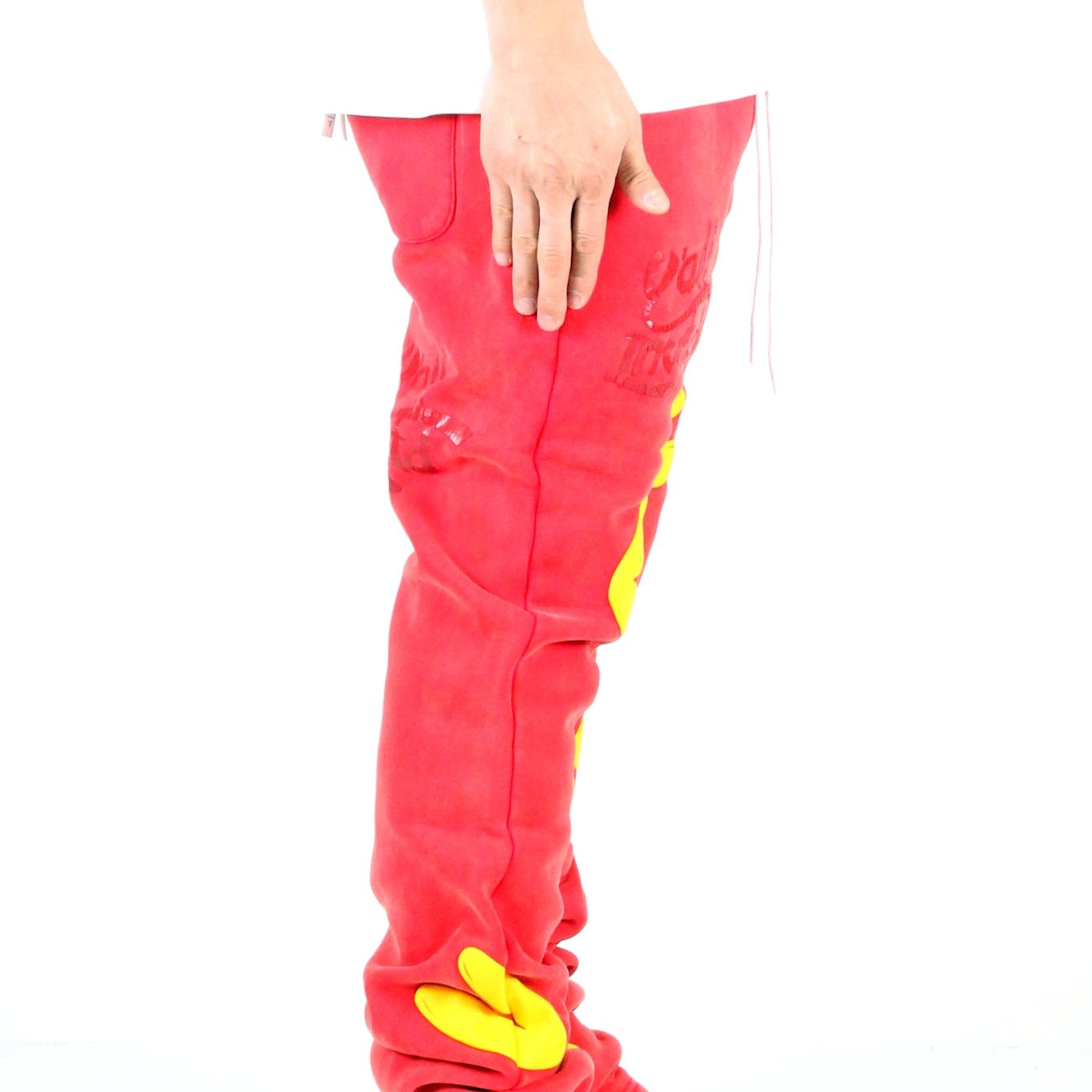AMARAN Heavy weight brushed graphic skinny flare stacked pants - Love to KleepMen's SweatpantsKLEEPLove to Kleep