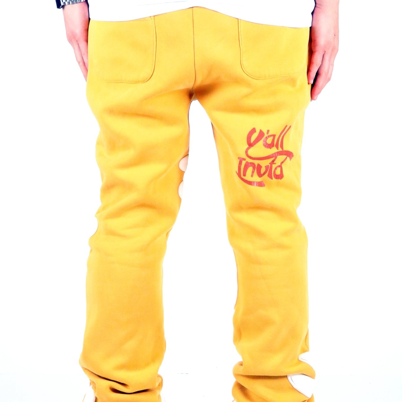 DAFFORD Heavy weight brushed graphic skinny flare stacked pants - Love to KleepMen's SweatpantsKLEEPLove to Kleep