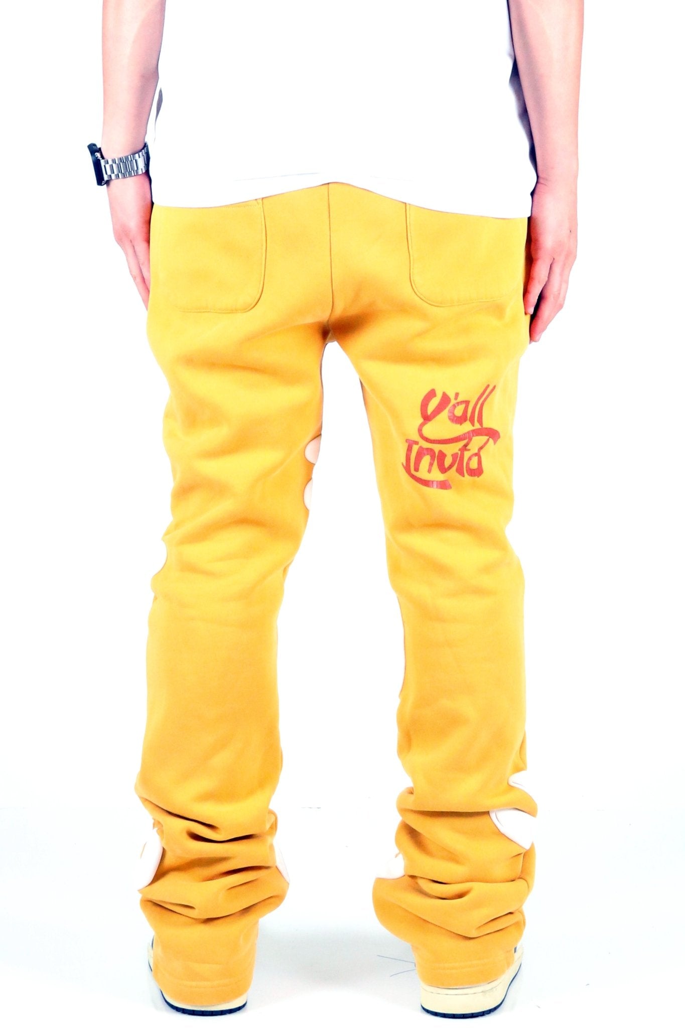 DAFFORD Heavy weight brushed graphic skinny flare stacked pants - Love to KleepMen's SweatpantsKLEEPLove to Kleep