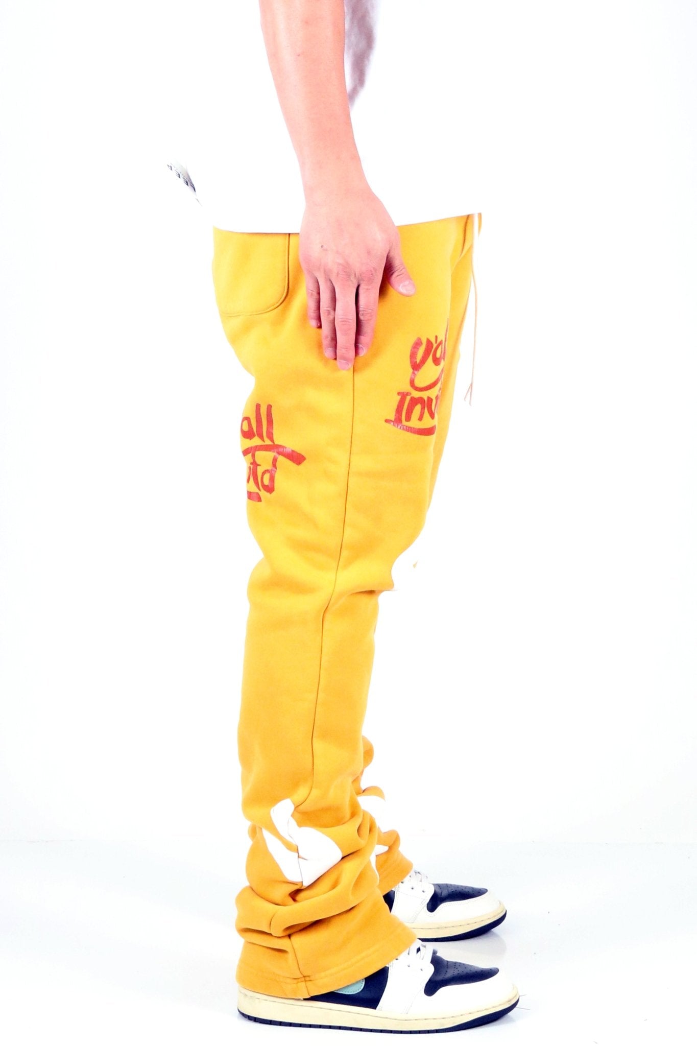 DAFFORD Heavy weight brushed graphic skinny flare stacked pants - Love to KleepMen's SweatpantsKLEEPLove to Kleep