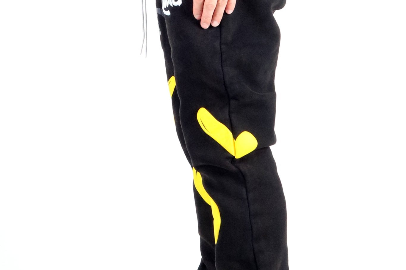 RIZA Heavy weight brushed graphic skinny flare stacked pants - Love to KleepMen's SweatpantsKLEEPLove to Kleep