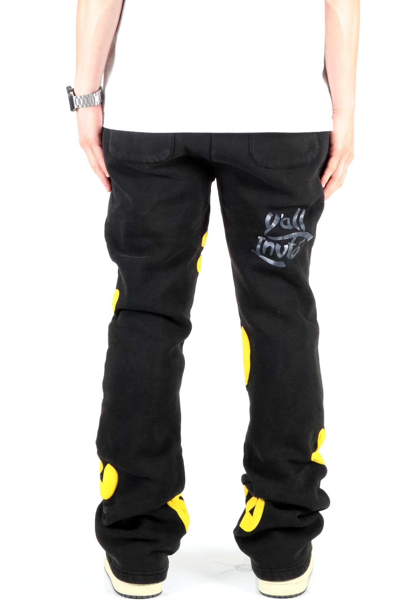 RIZA Heavy weight brushed graphic skinny flare stacked pants - Love to KleepMen's SweatpantsKLEEPLove to Kleep