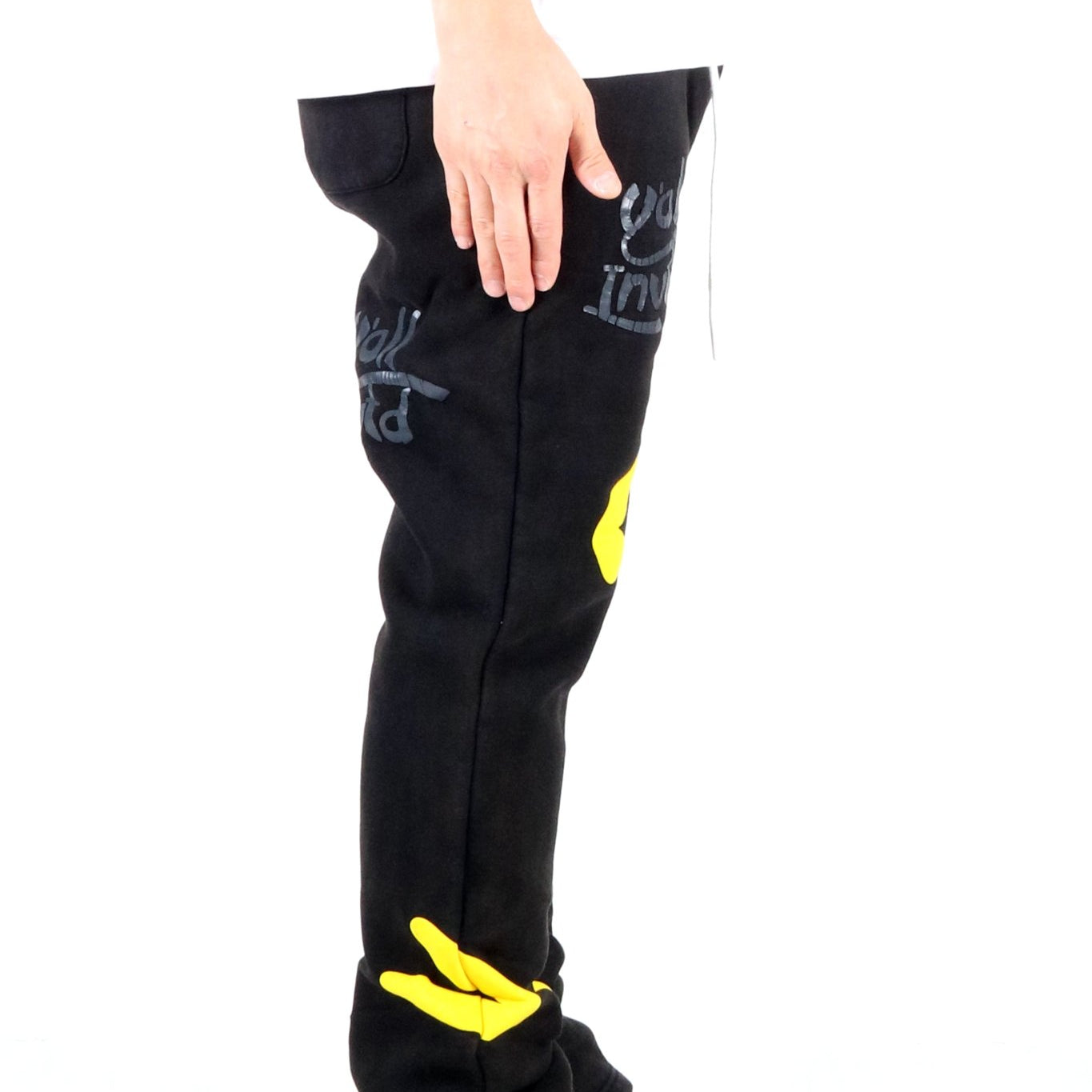 RIZA Heavy weight brushed graphic skinny flare stacked pants - Love to KleepMen's SweatpantsKLEEPLove to Kleep