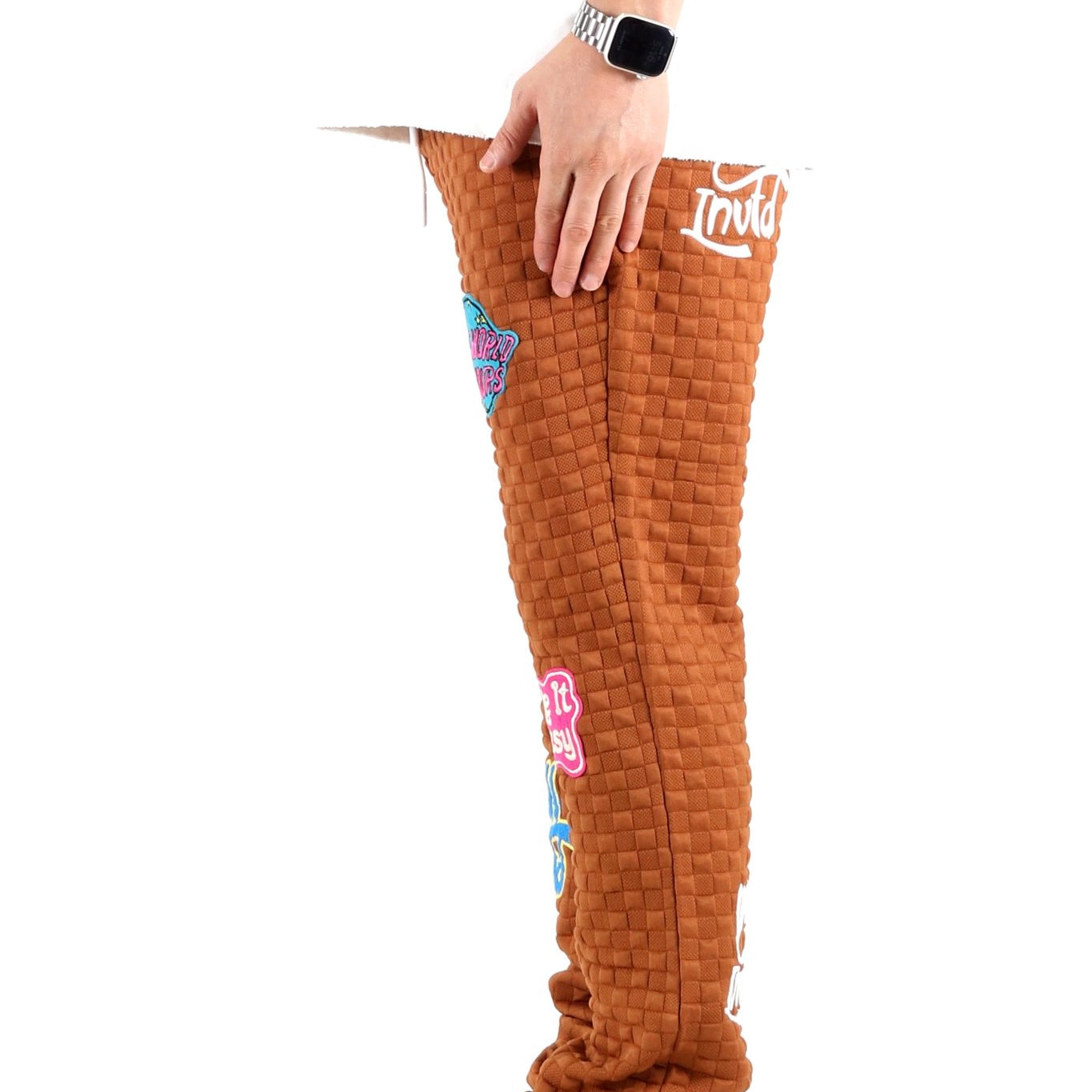 BRONCE Waffle square pattern Skinny Stacked Pants - Love to KleepMen's SweatpantsKLEEPLove to Kleep