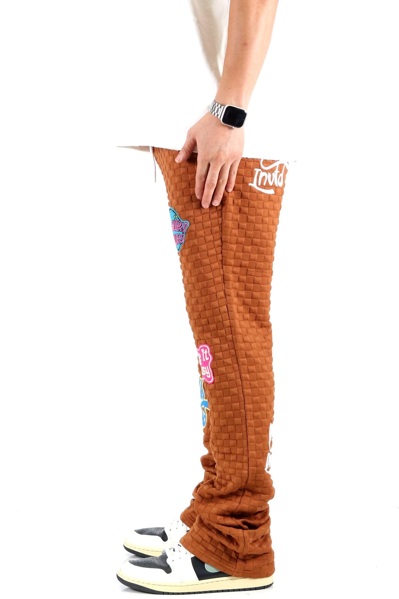 BRONCE Waffle square pattern Skinny Stacked Pants - Love to KleepMen's SweatpantsKLEEPLove to Kleep