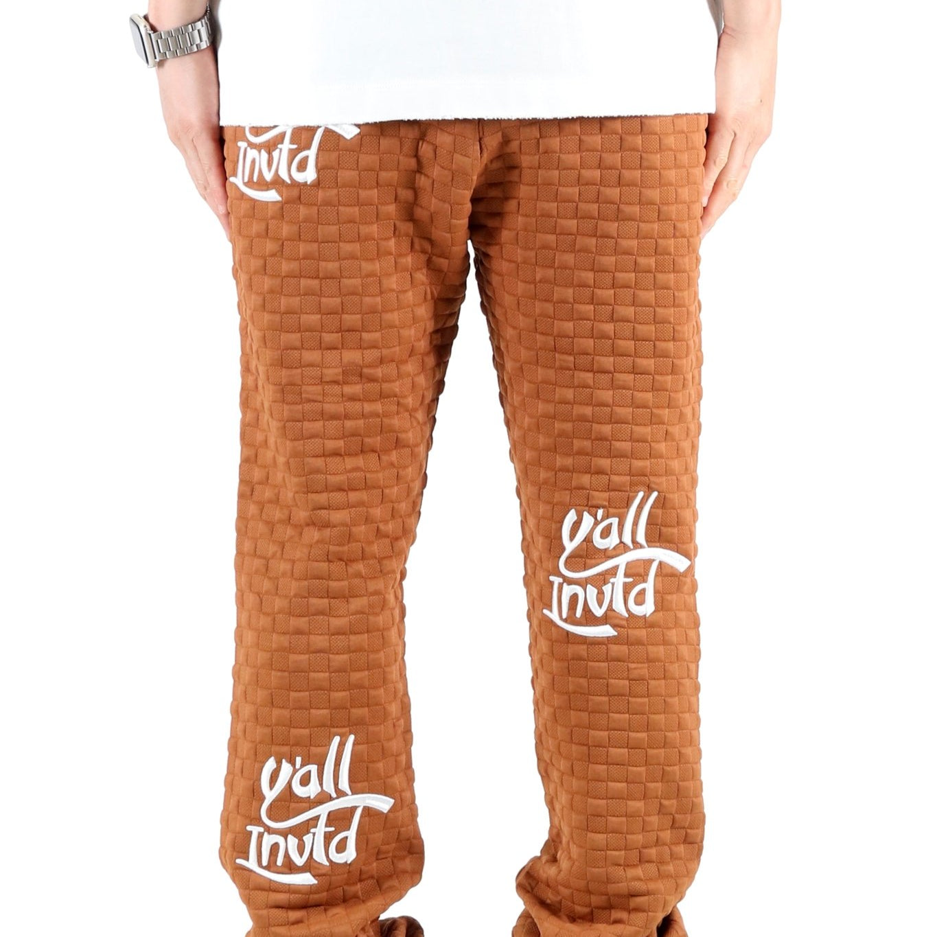 BRONCE Waffle square pattern Skinny Stacked Pants - Love to KleepMen's SweatpantsKLEEPLove to Kleep