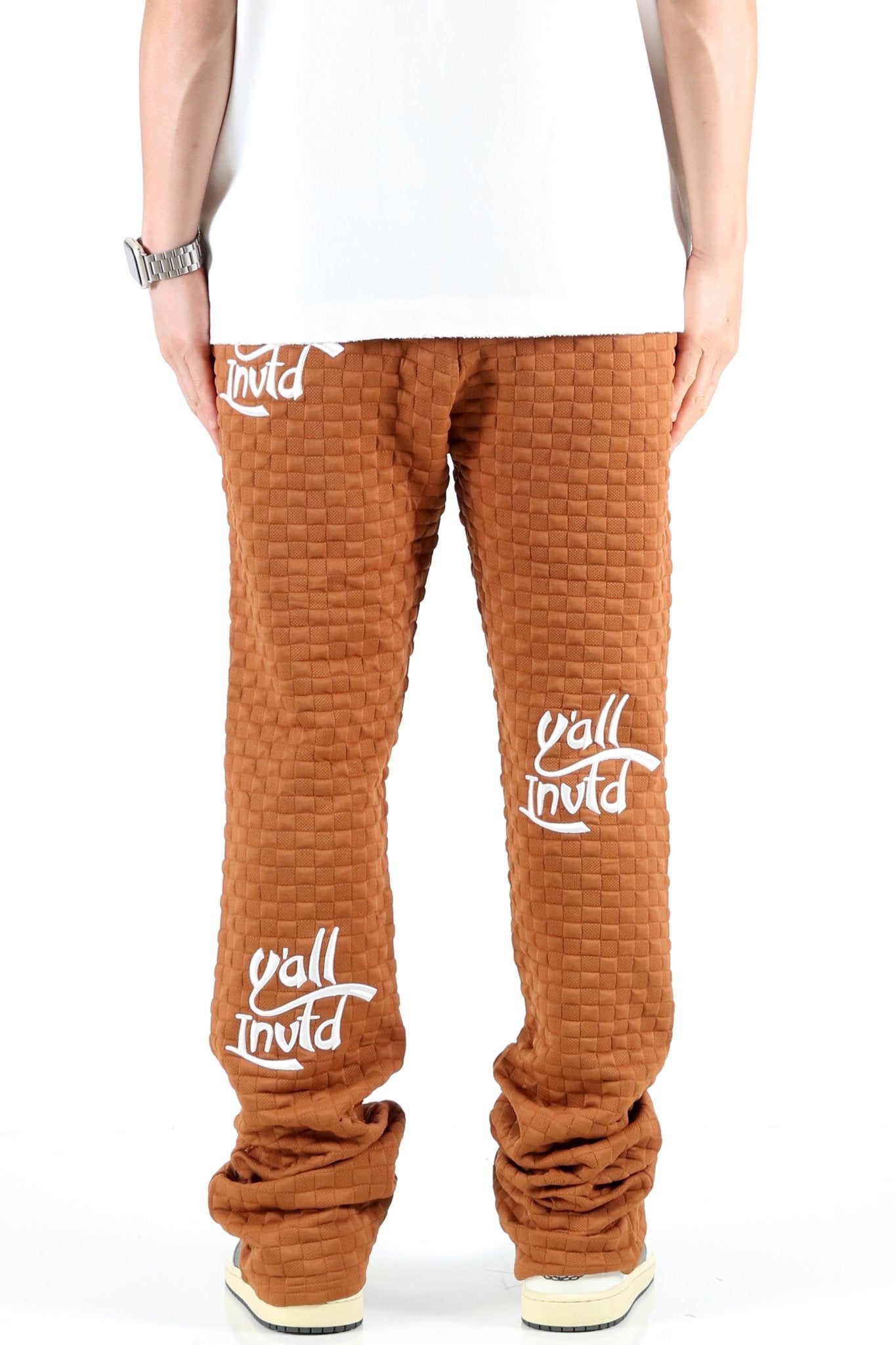 BRONCE Waffle square pattern Skinny Stacked Pants - Love to KleepMen's SweatpantsKLEEPLove to Kleep