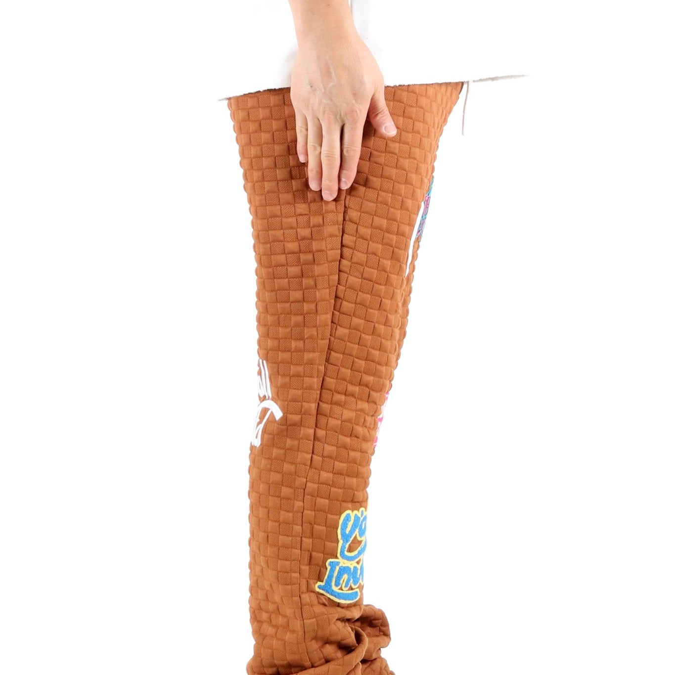 BRONCE Waffle square pattern Skinny Stacked Pants - Love to KleepMen's SweatpantsKLEEPLove to Kleep