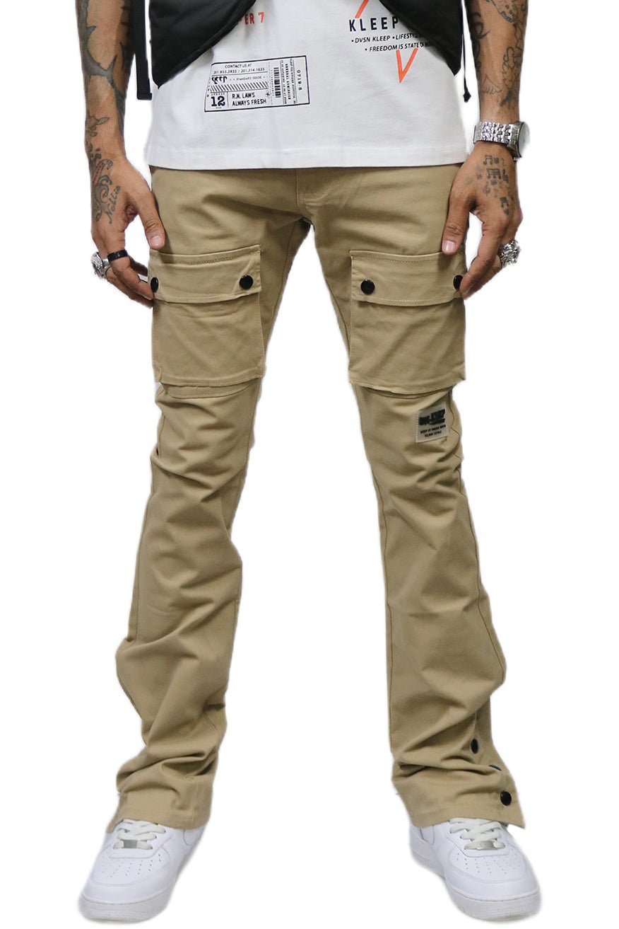 Brun Men's premium flare stacked twill cargo pant with multi functional pockets - Love to KleepMen's PantsKLEEPLove to Kleep