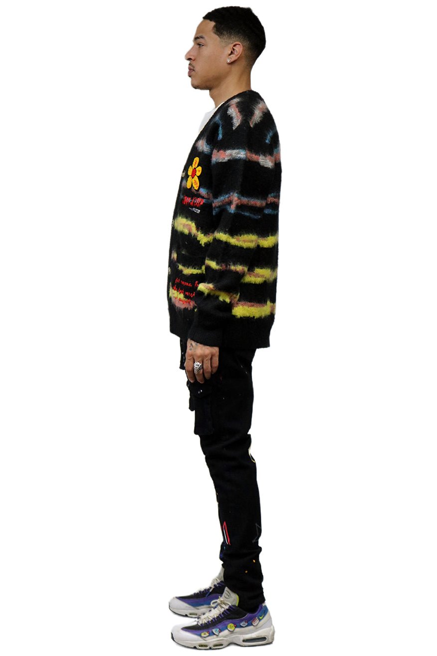 DEWEY Men's premium sweater cardigan with embroidery & patches - Love to KleepMen's CardiganKLEEPLove to Kleep