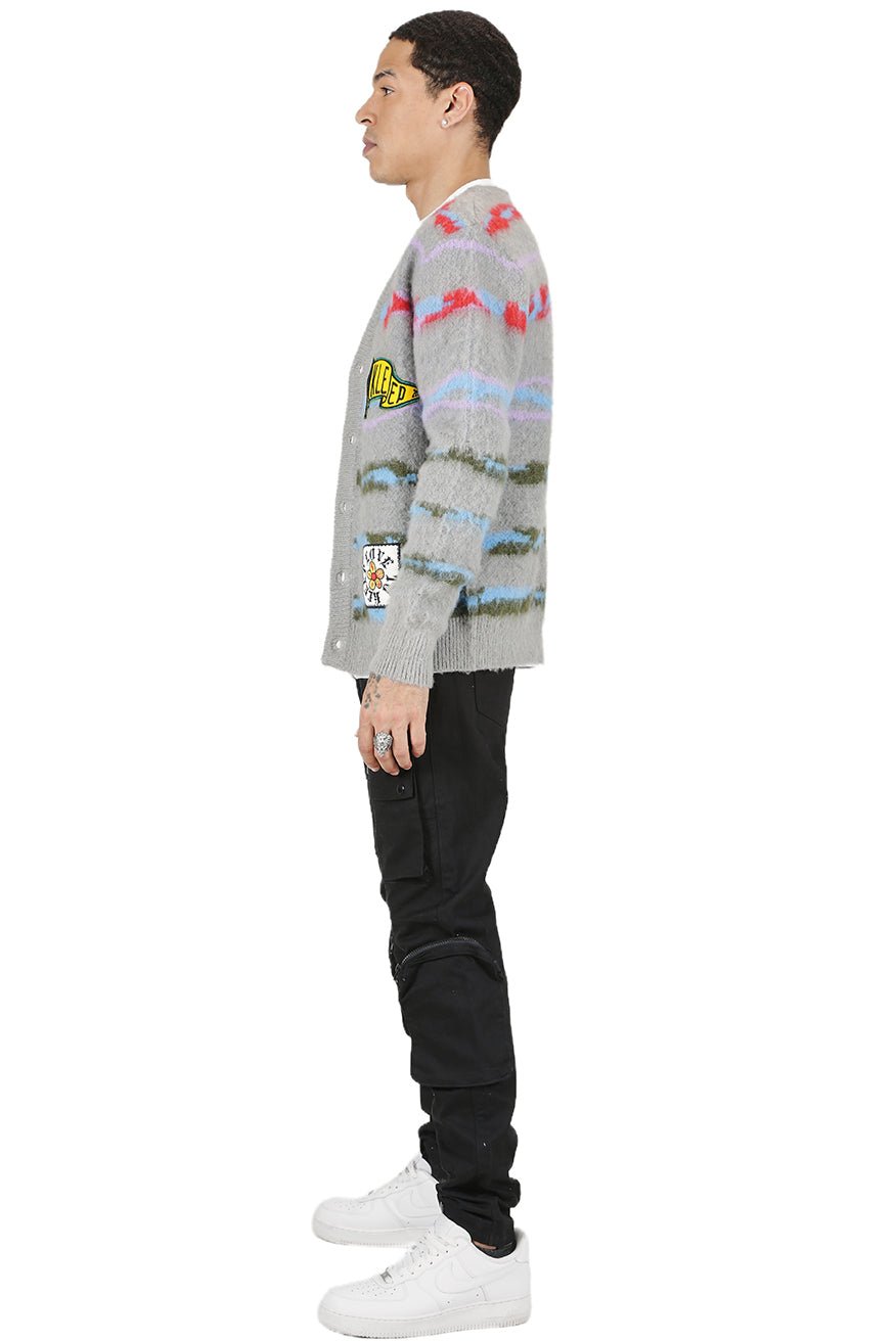 DOUGAL Men's premium sweater cardigan with embroidery & patches - Love to KleepMen's CardiganKLEEPLove to Kleep