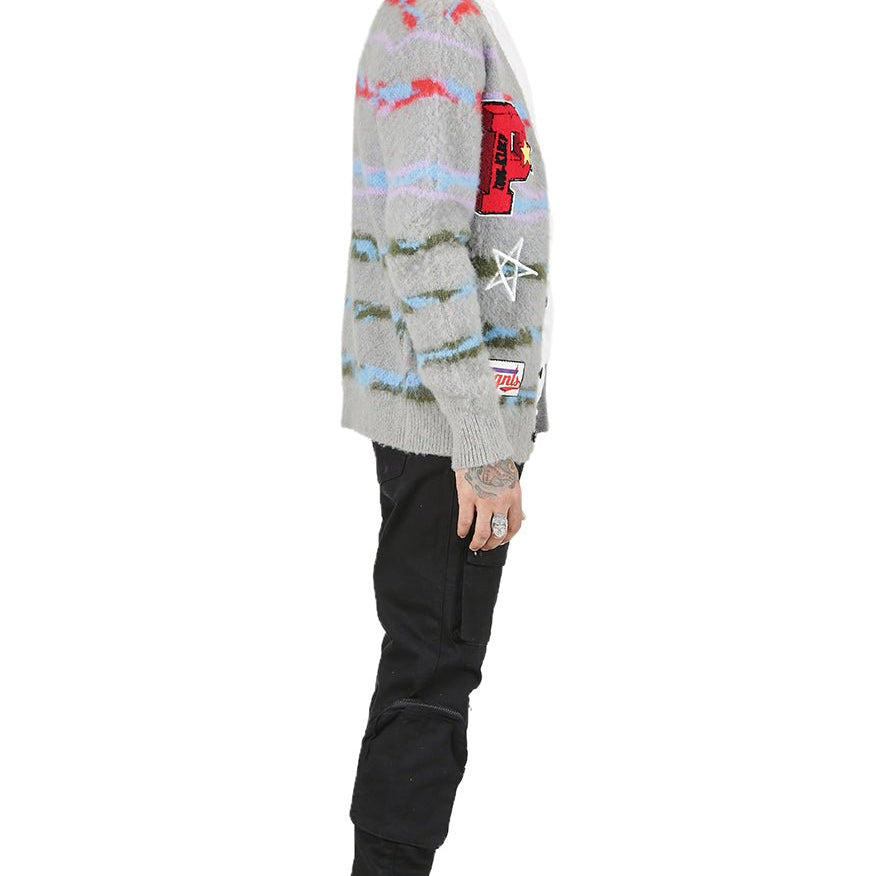 DOUGAL Men's premium sweater cardigan with embroidery & patches - Love to KleepMen's CardiganKLEEPLove to Kleep