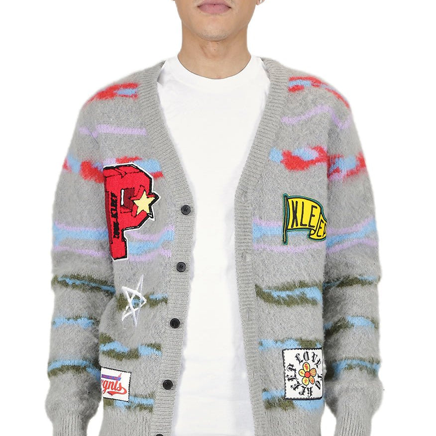 DOUGAL Men's premium sweater cardigan with embroidery & patches - Love to KleepMen's CardiganKLEEPLove to Kleep