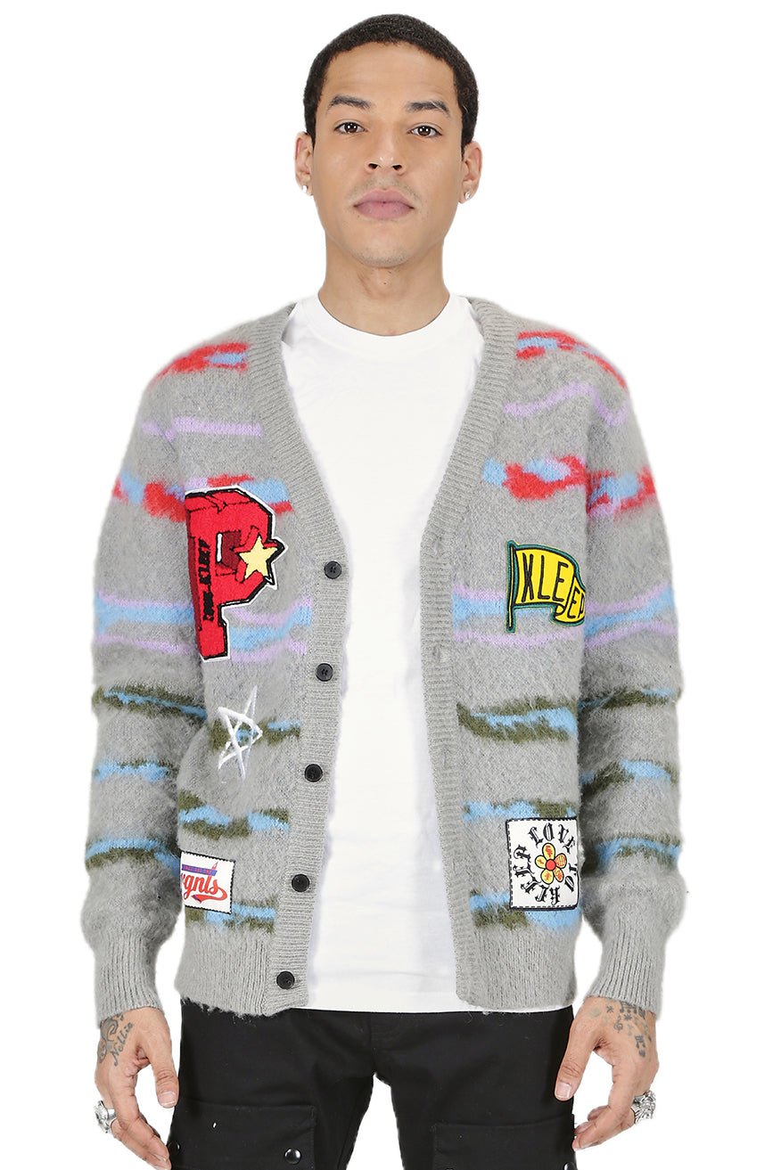 DOUGAL Men's premium sweater cardigan with embroidery & patches - Love to KleepMen's CardiganKLEEPLove to Kleep