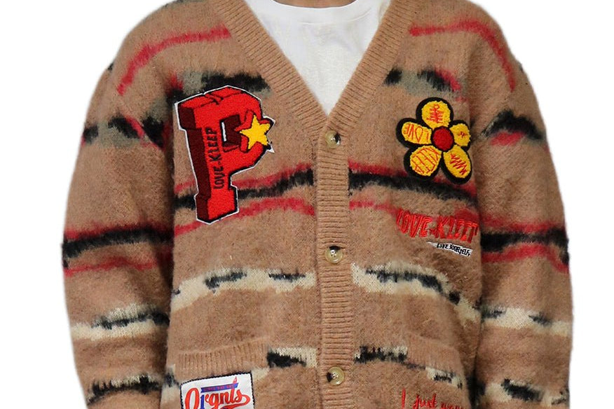 HUBBARD Men's premium sweater cardigan with embroidery & patches - Love to KleepMen's CardiganKLEEPLove to Kleep