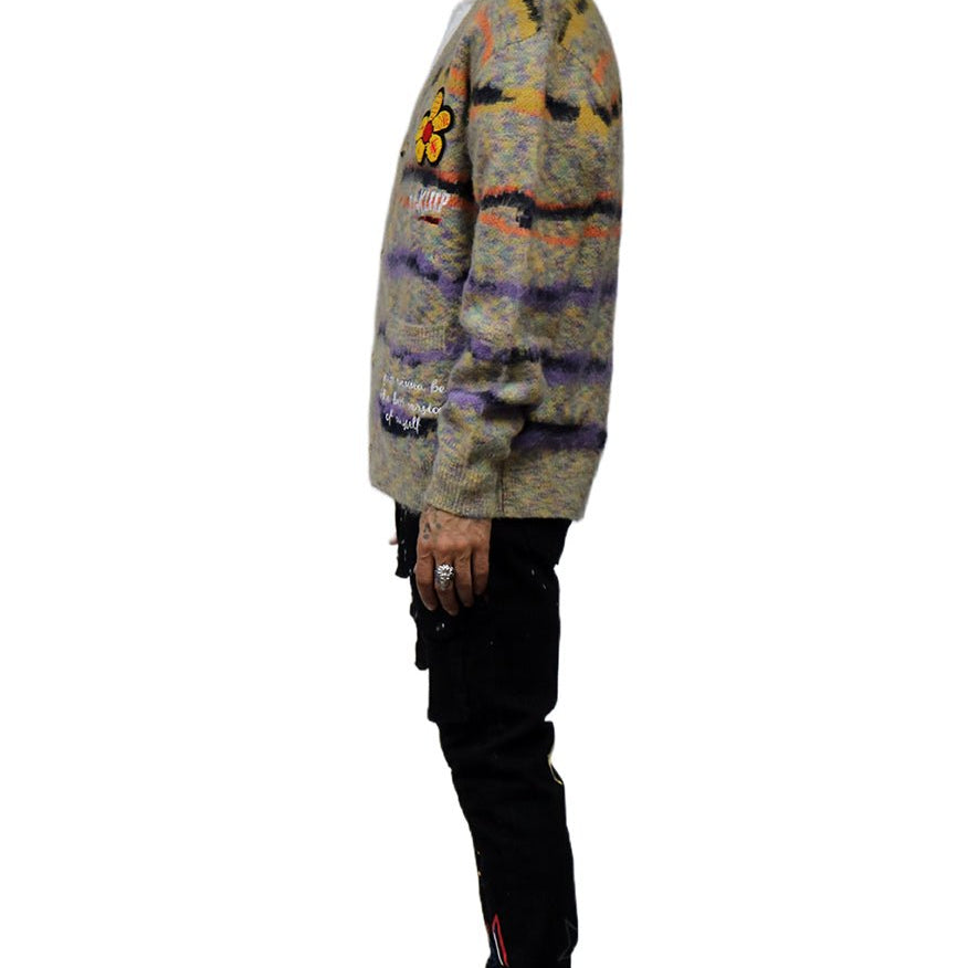 MEZZINE Men's premium sweater cardigan with embroidery & patches - Love to KleepMen's CardiganKLEEPLove to Kleep