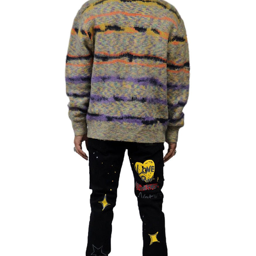 MEZZINE Men's premium sweater cardigan with embroidery & patches - Love to KleepMen's CardiganKLEEPLove to Kleep