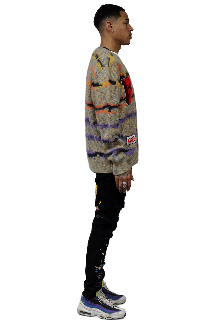 MEZZINE Men's premium sweater cardigan with embroidery & patches - Love to KleepMen's CardiganKLEEPLove to Kleep