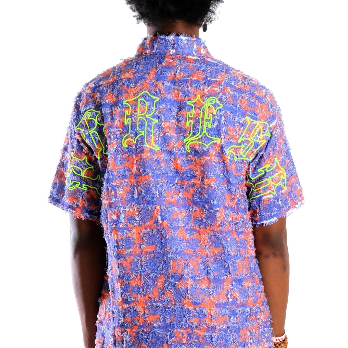 Pello Men's ripped & repaired short sleeve button down shirt - Love to KleepMen's ShirtKLEEPLove to Kleep