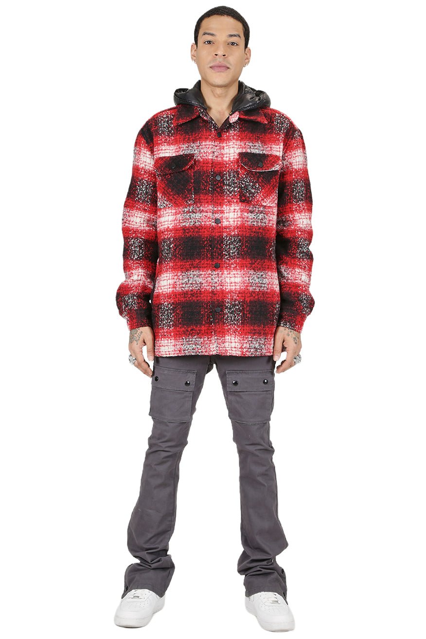 MACKAY Men's Oversize Heavy Flannel Outer Shirket with detachable Cire Hoodie - Love to KleepMen's Heavy Flannel Oversize Outer ShirtKLEEPLove to Kleep