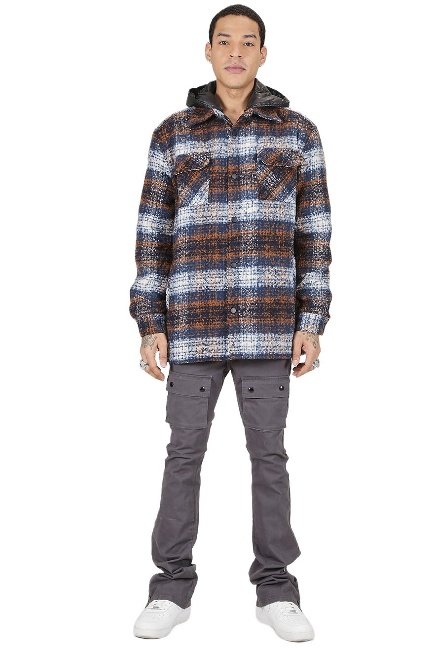 REYNA Men's Oversize Heavy Flannel Outer Shirket with detachable Cire Hoodie - Love to KleepMen's Heavy Flannel Oversize Outer ShirtKLEEPLove to Kleep