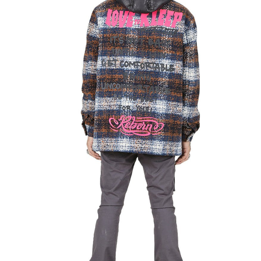 REYNA Men's Oversize Heavy Flannel Outer Shirket with detachable Cire Hoodie - Love to KleepMen's Heavy Flannel Oversize Outer ShirtKLEEPLove to Kleep