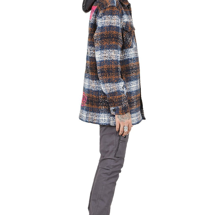 REYNA Men's Oversize Heavy Flannel Outer Shirket with detachable Cire Hoodie - Love to KleepMen's Heavy Flannel Oversize Outer ShirtKLEEPLove to Kleep