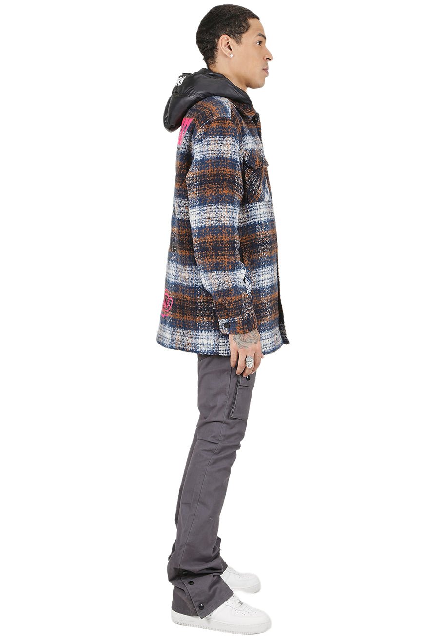 REYNA Men's Oversize Heavy Flannel Outer Shirket with detachable Cire Hoodie - Love to KleepMen's Heavy Flannel Oversize Outer ShirtKLEEPLove to Kleep