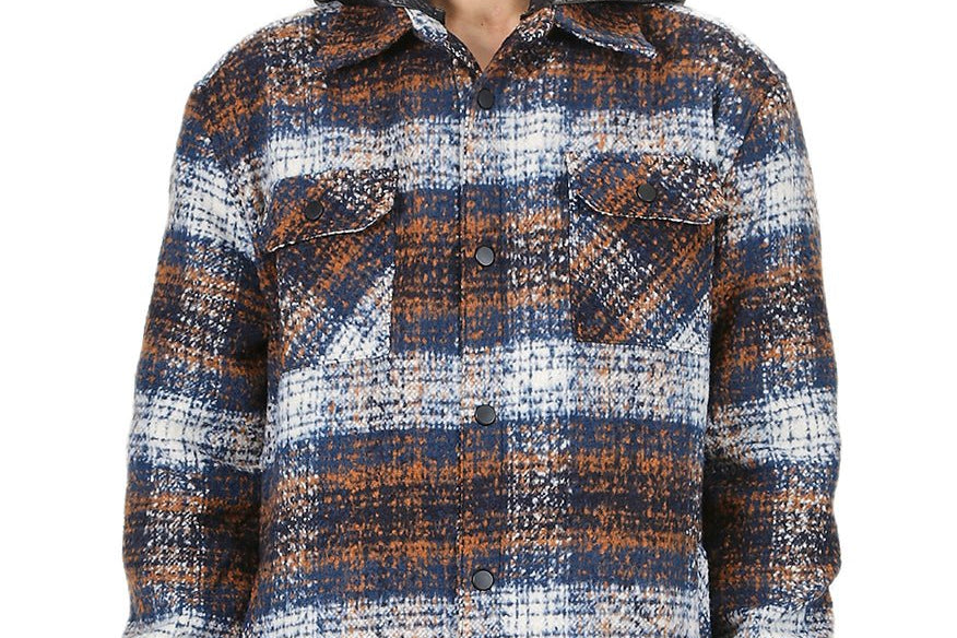 REYNA Men's Oversize Heavy Flannel Outer Shirket with detachable Cire Hoodie - Love to KleepMen's Heavy Flannel Oversize Outer ShirtKLEEPLove to Kleep