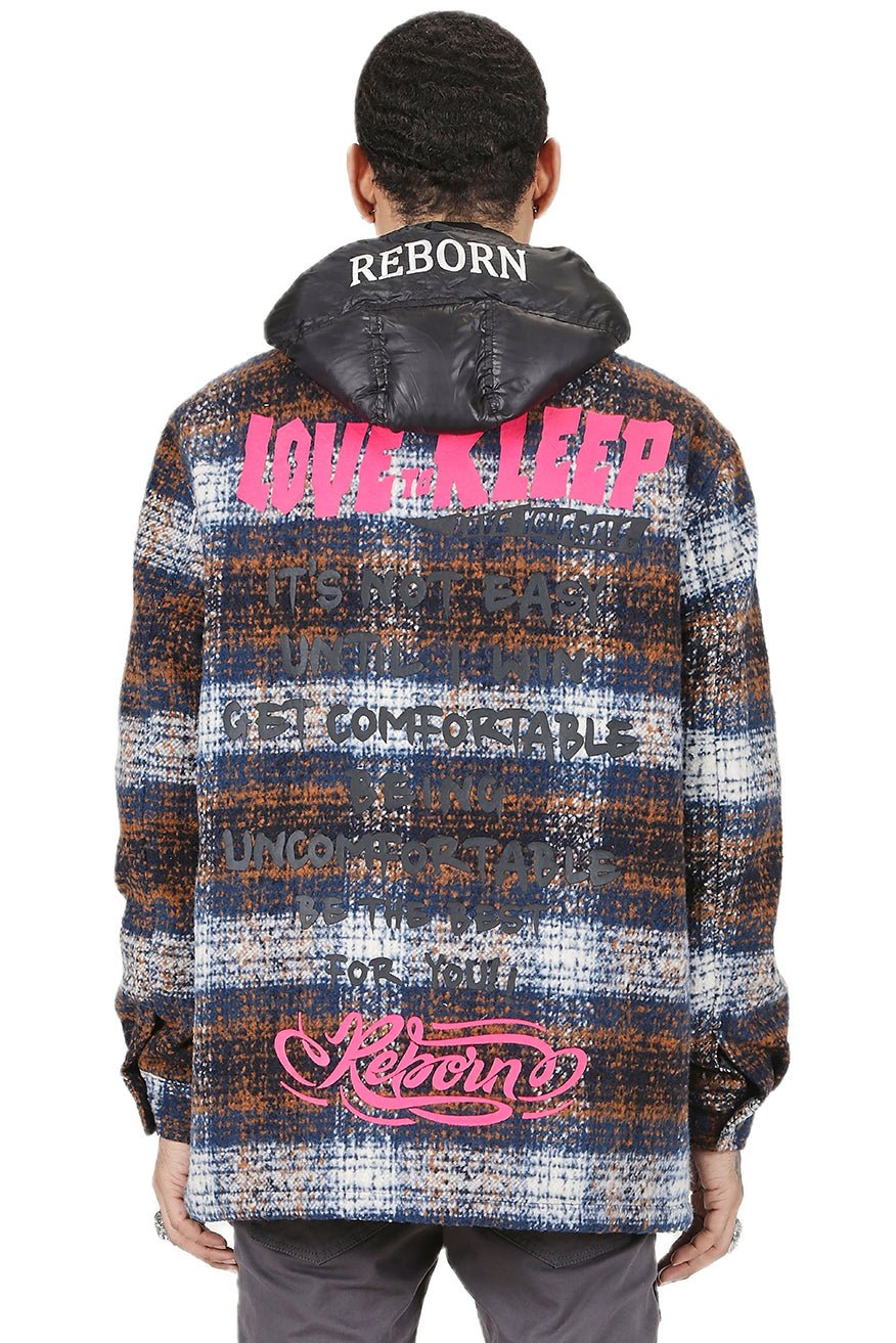 REYNA Men's Oversize Heavy Flannel Outer Shirket with detachable Cire Hoodie - Love to KleepMen's Heavy Flannel Oversize Outer ShirtKLEEPLove to Kleep