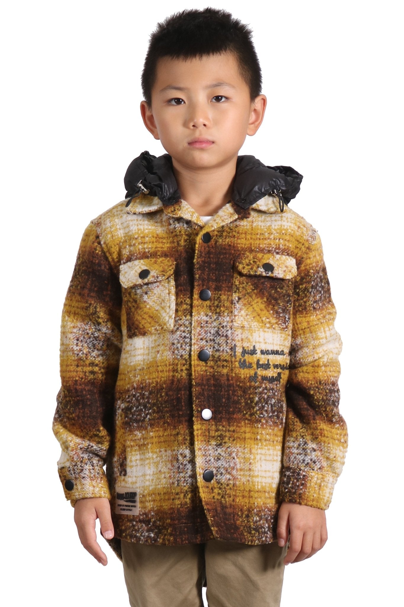 BENIT Kid's Oversize Flannel outer shirket with detachable padded cire hood - Love to KleepKid's JacketKLEEPLove to Kleep
