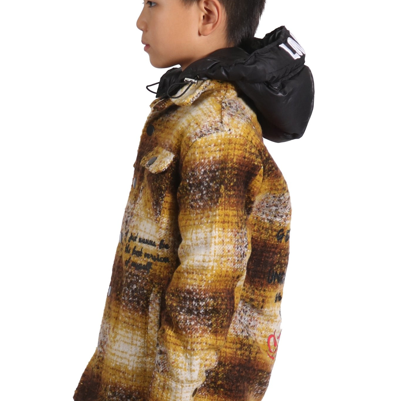 BENIT Kid's Oversize Flannel outer shirket with detachable padded cire hood - Love to KleepKid's JacketKLEEPLove to Kleep