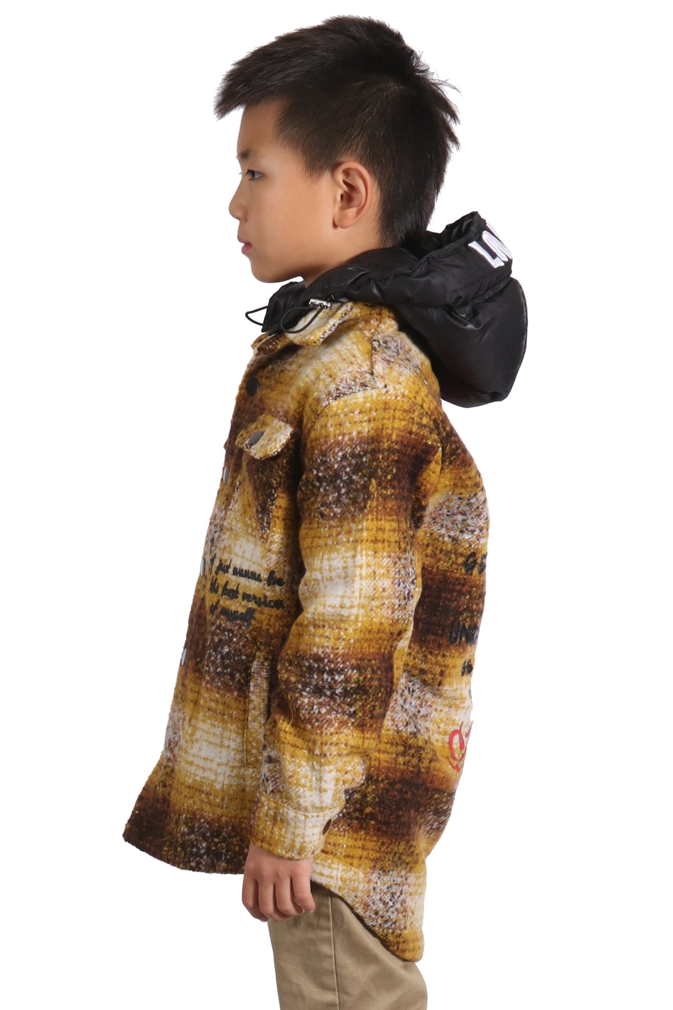 BENIT Kid's Oversize Flannel outer shirket with detachable padded cire hood - Love to KleepKid's JacketKLEEPLove to Kleep