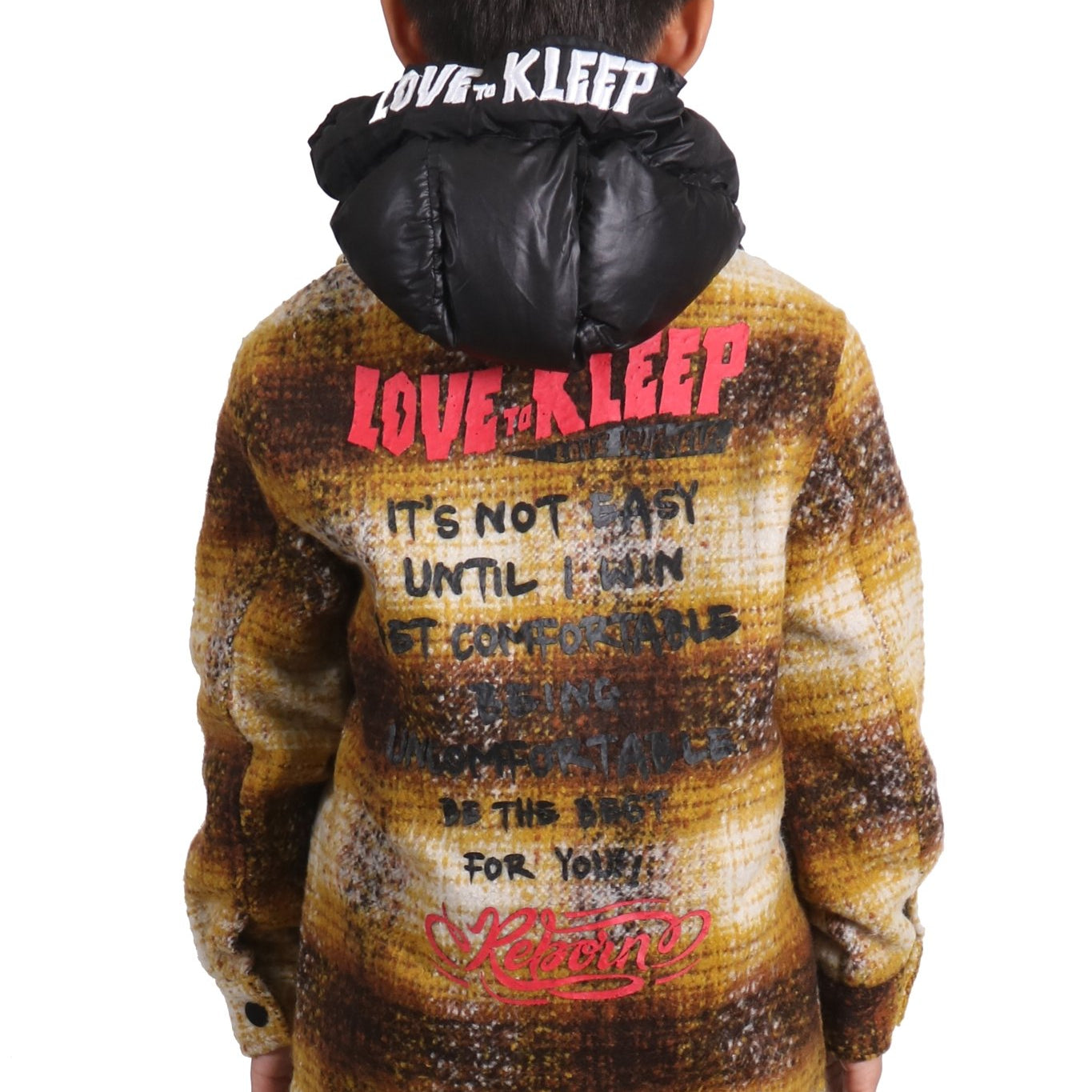 BENIT Kid's Oversize Flannel outer shirket with detachable padded cire hood - Love to KleepKid's JacketKLEEPLove to Kleep