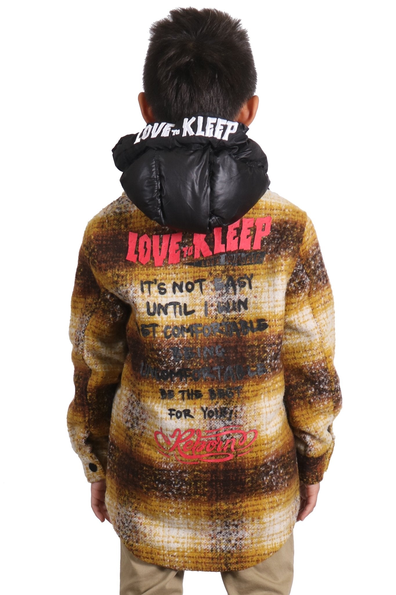 BENIT Kid's Oversize Flannel outer shirket with detachable padded cire hood - Love to KleepKid's JacketKLEEPLove to Kleep