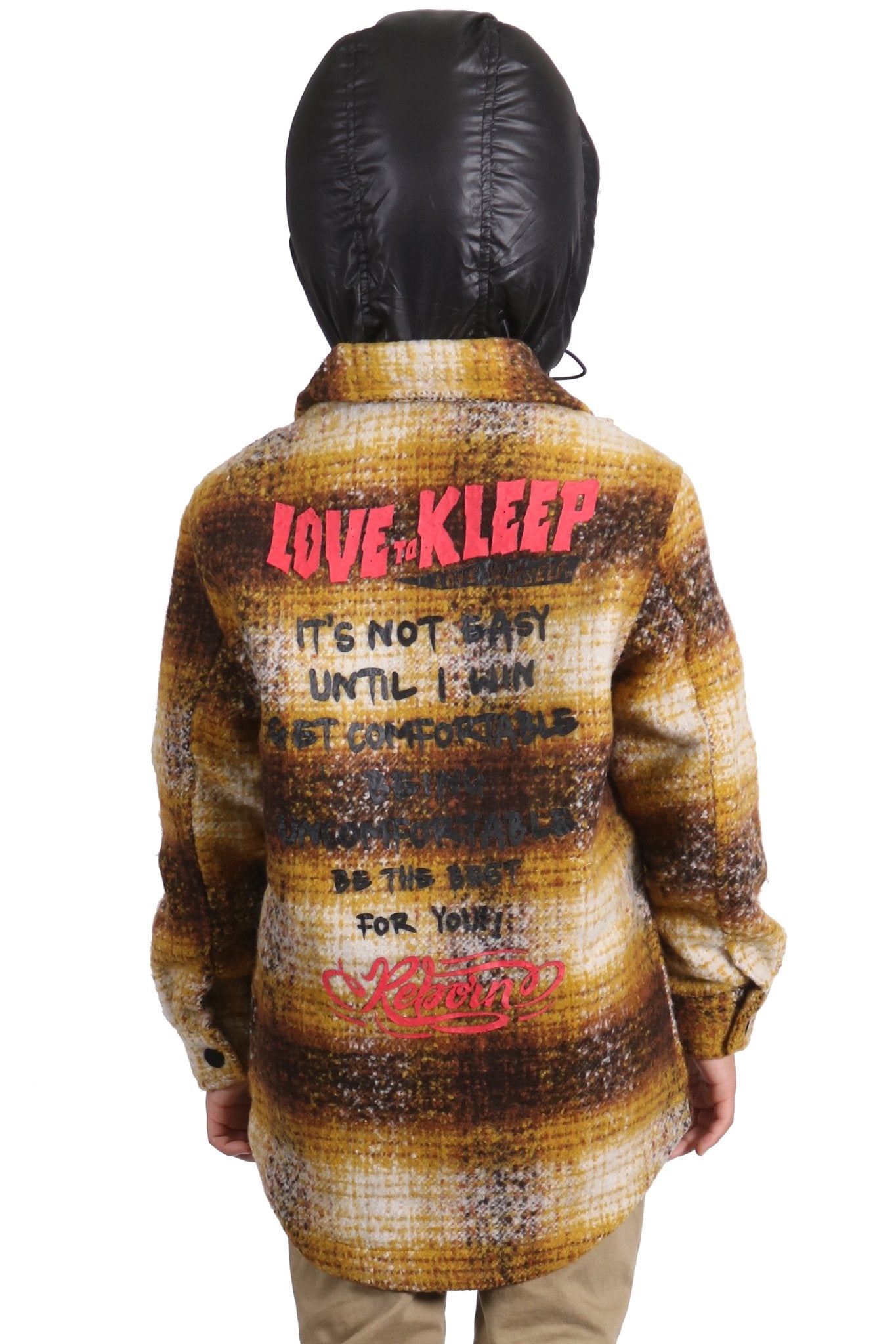 BENIT Kid's Oversize Flannel outer shirket with detachable padded cire hood - Love to KleepKid's JacketKLEEPLove to Kleep