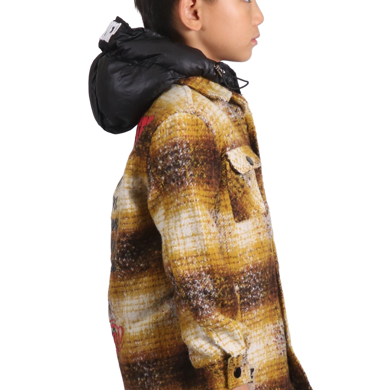 BENIT Kid's Oversize Flannel outer shirket with detachable padded cire hood - Love to KleepKid's JacketKLEEPLove to Kleep