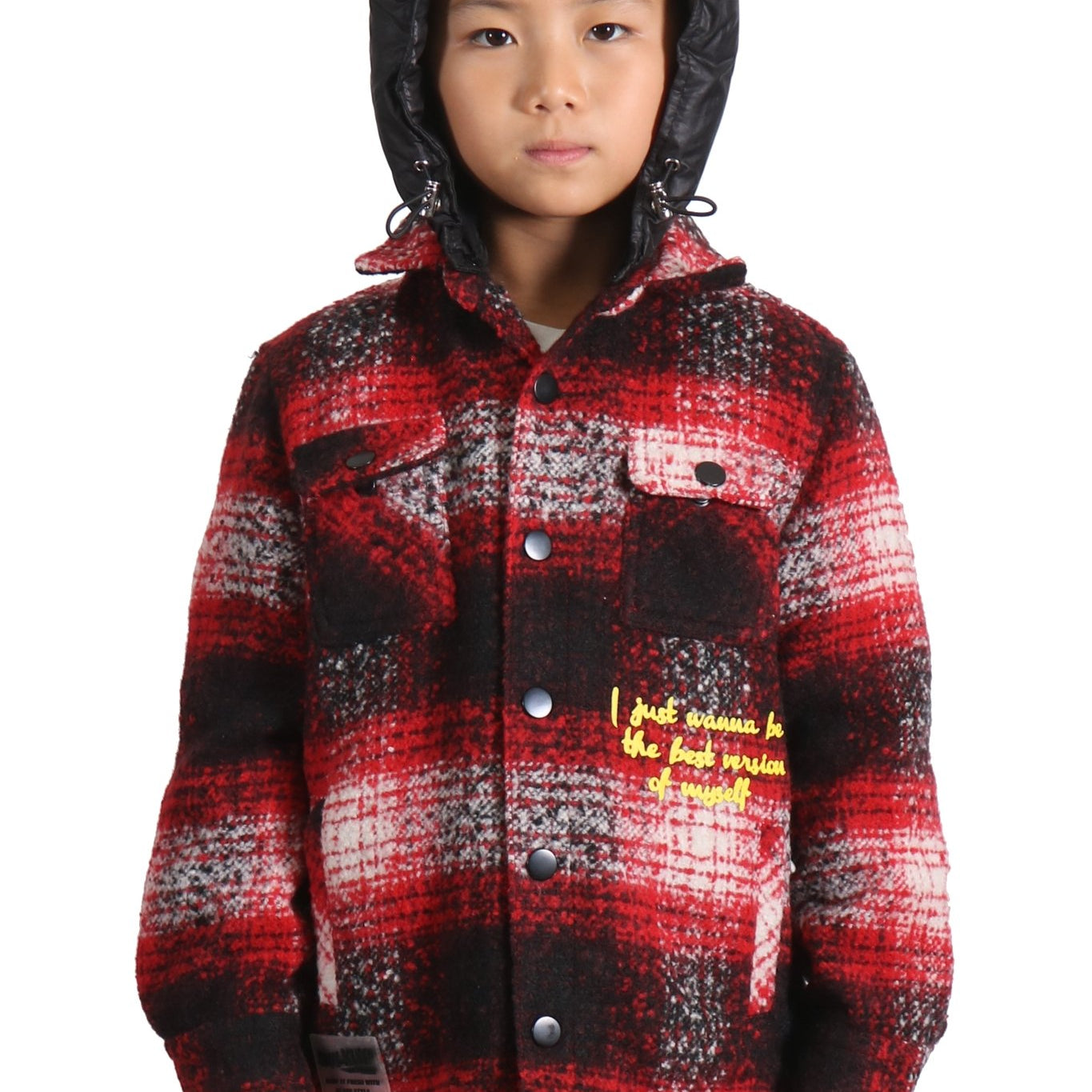 MACKAY Kid's Oversize Flannel outer shirket with detachable padded cire hood - Love to KleepKid's JacketKLEEPLove to Kleep