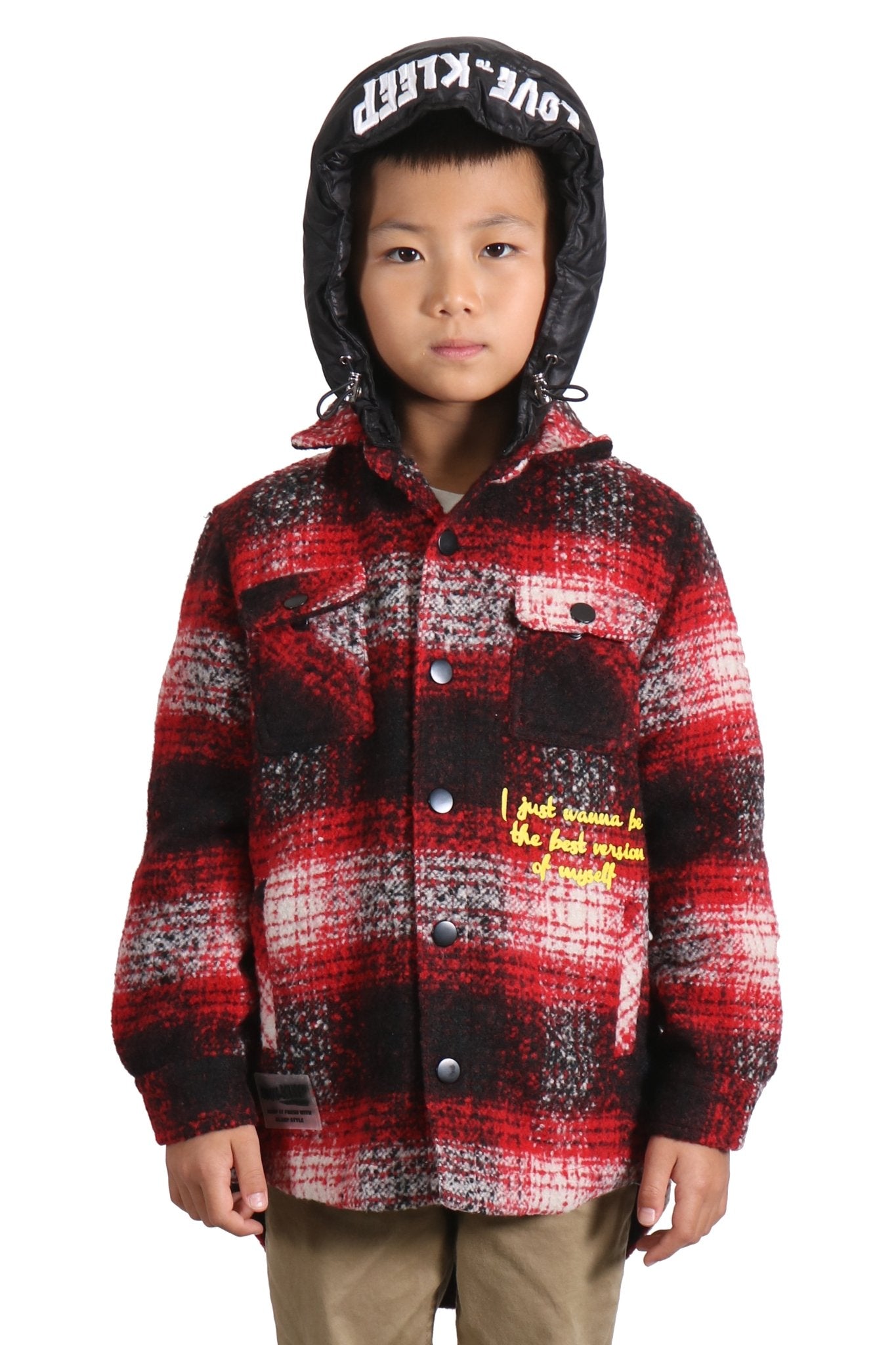 MACKAY Kid's Oversize Flannel outer shirket with detachable padded cire hood - Love to KleepKid's JacketKLEEPLove to Kleep