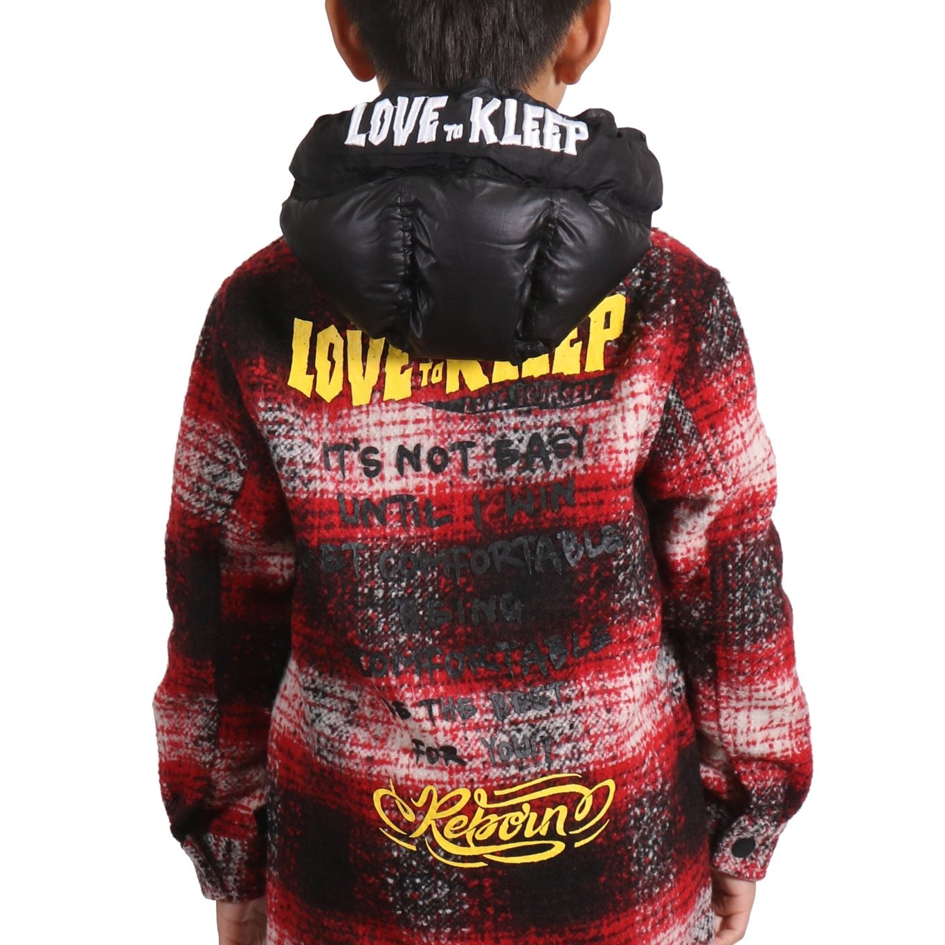 MACKAY Kid's Oversize Flannel outer shirket with detachable padded cire hood - Love to KleepKid's JacketKLEEPLove to Kleep