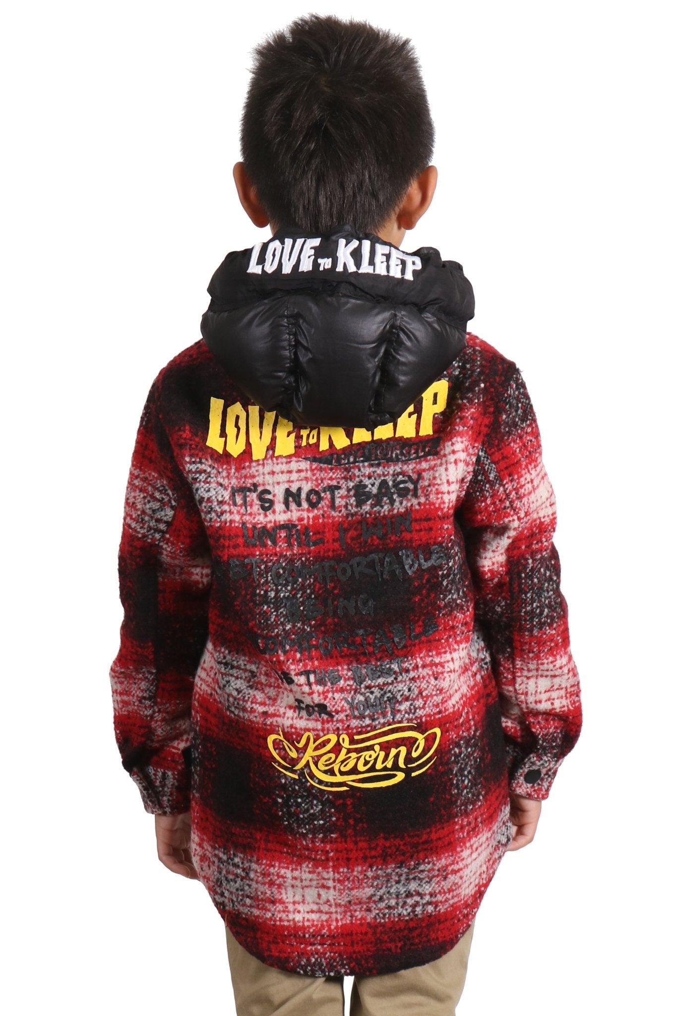 MACKAY Kid's Oversize Flannel outer shirket with detachable padded cire hood - Love to KleepKid's JacketKLEEPLove to Kleep