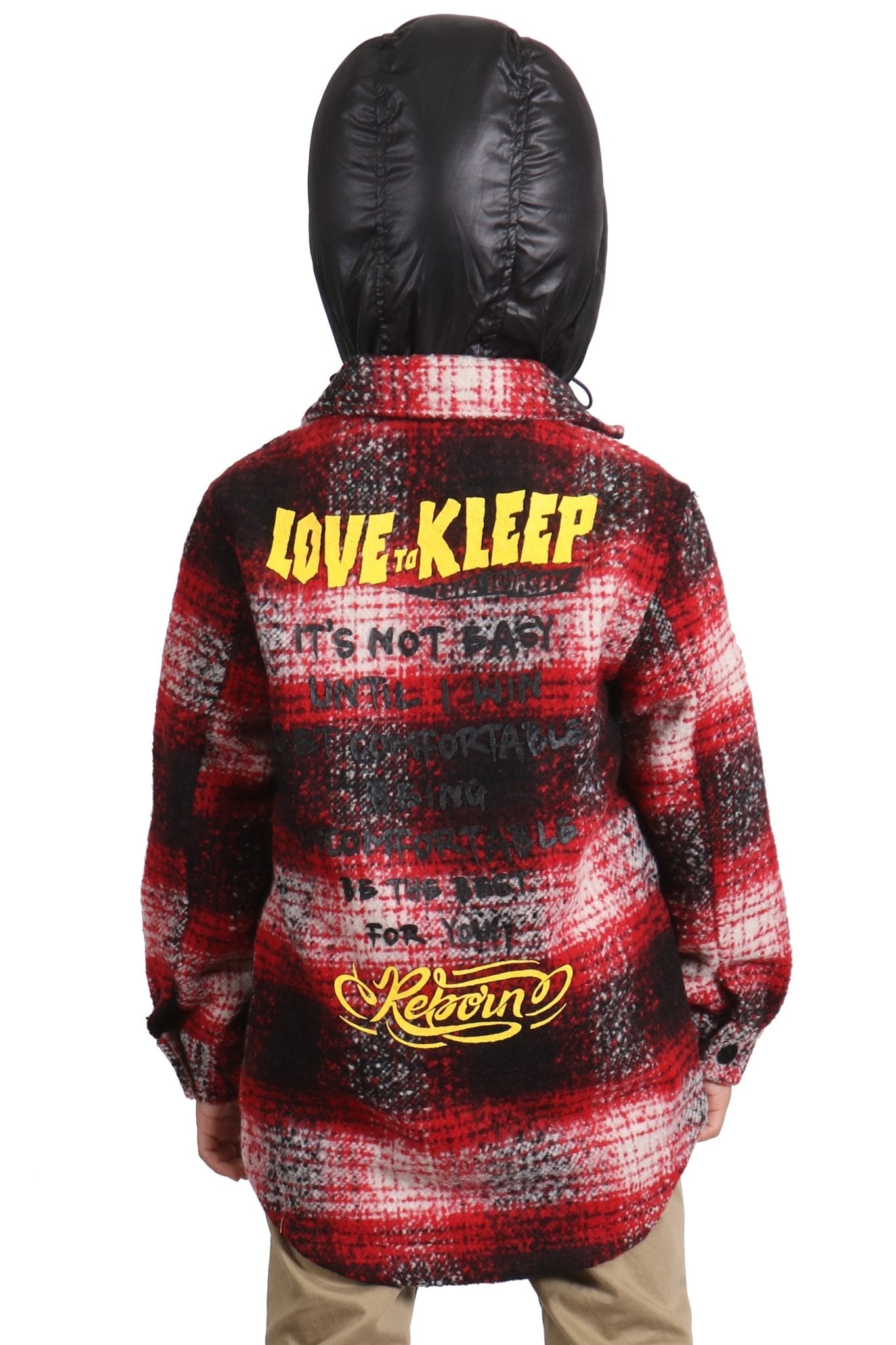 MACKAY Kid's Oversize Flannel outer shirket with detachable padded cire hood - Love to KleepKid's JacketKLEEPLove to Kleep