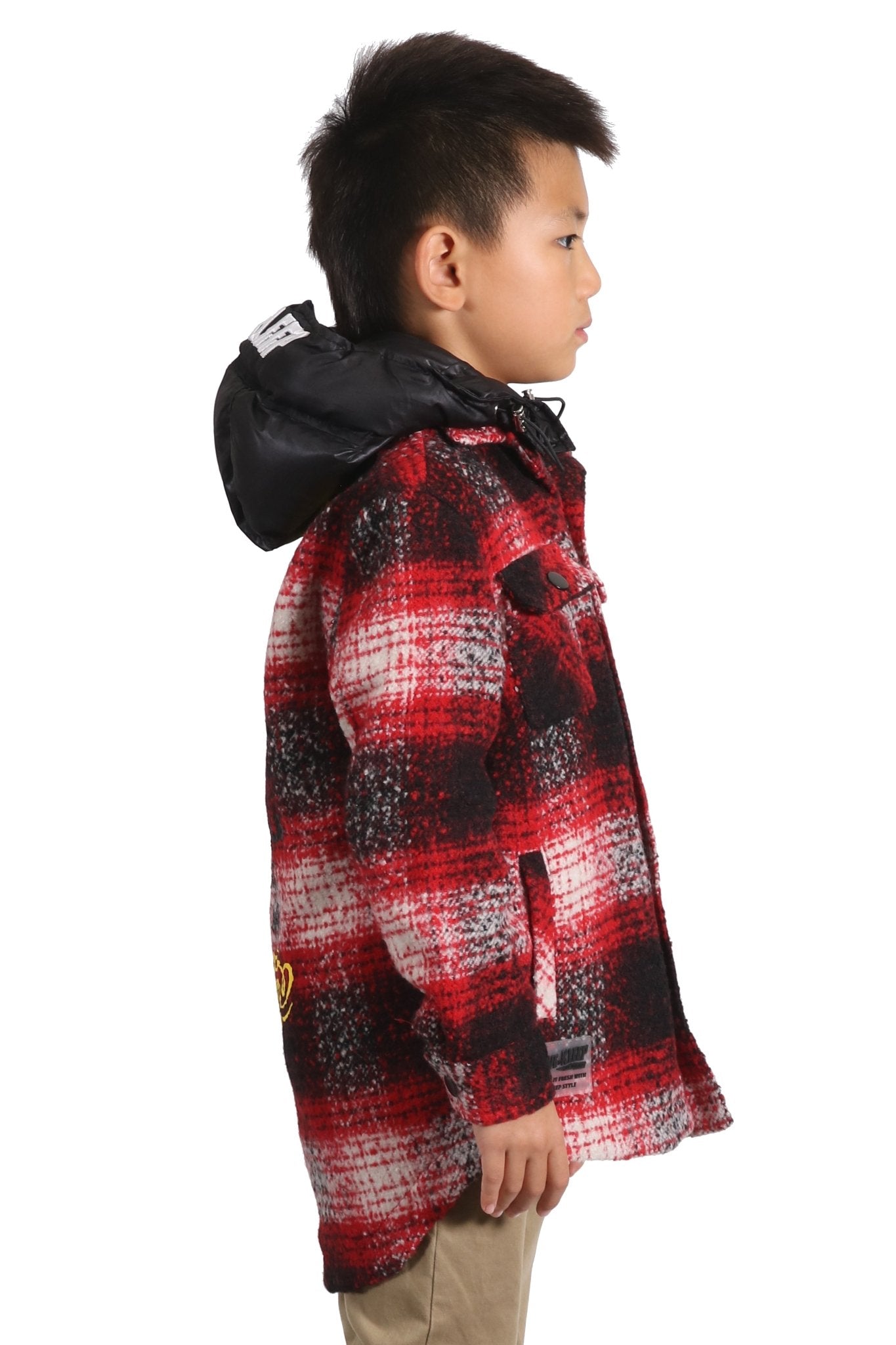 MACKAY Kid's Oversize Flannel outer shirket with detachable padded cire hood - Love to KleepKid's JacketKLEEPLove to Kleep