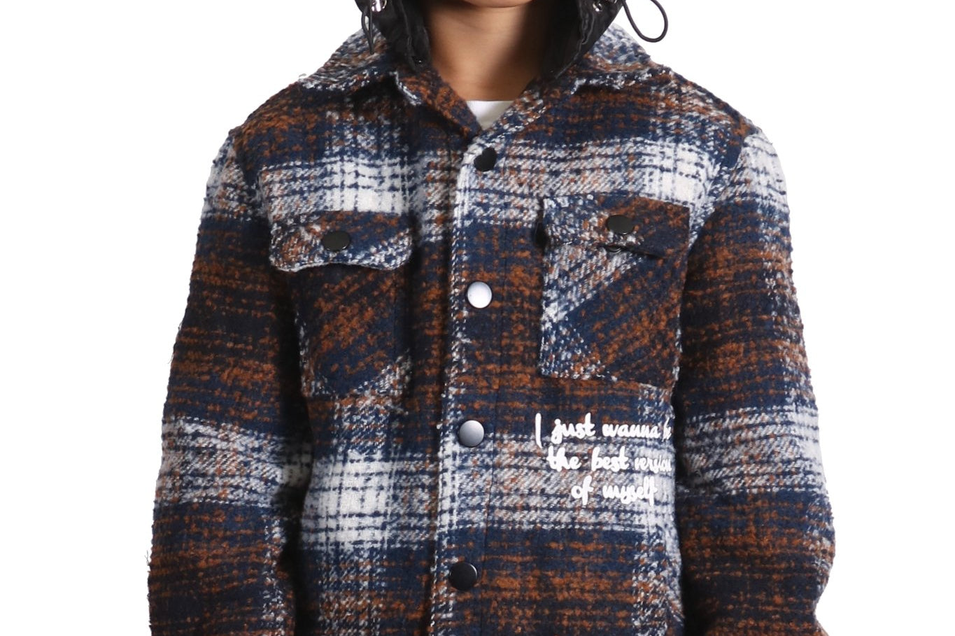 REYNA Kid's Oversize Flannel outer shirket with detachable padded cire hood - Love to KleepKid's JacketKLEEPLove to Kleep