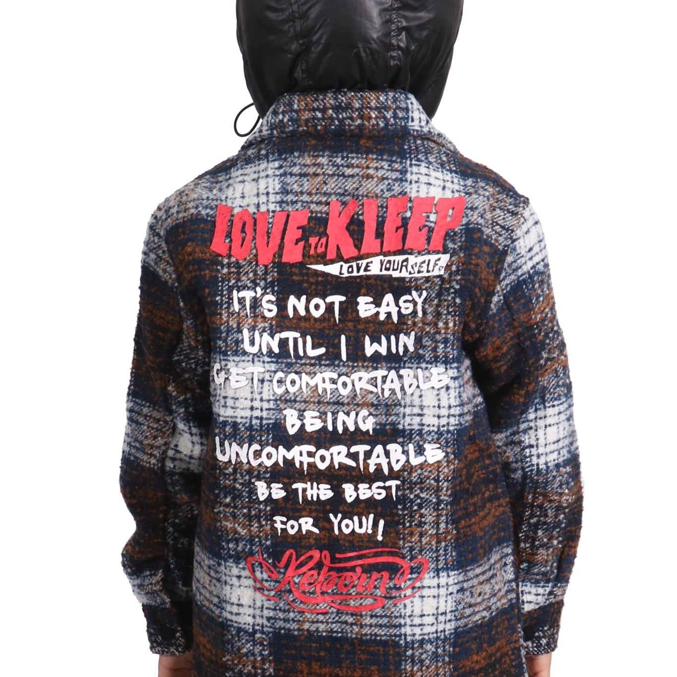 REYNA Kid's Oversize Flannel outer shirket with detachable padded cire hood - Love to KleepKid's JacketKLEEPLove to Kleep