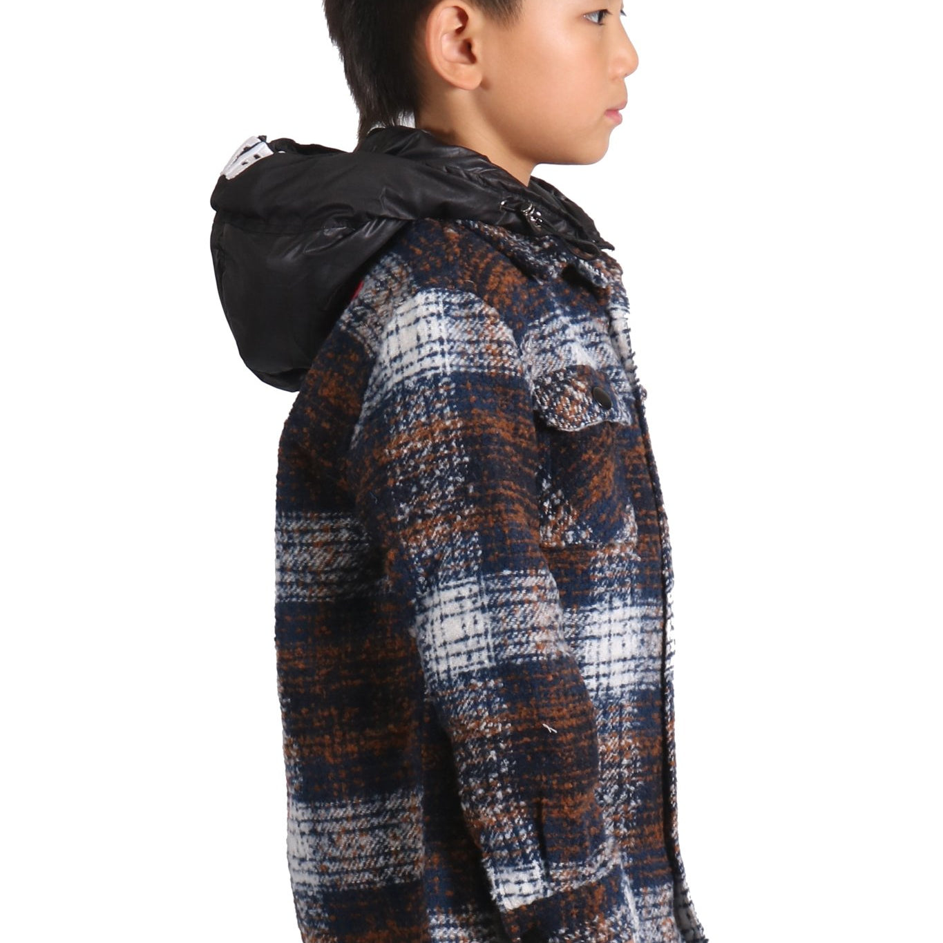 REYNA Kid's Oversize Flannel outer shirket with detachable padded cire hood - Love to KleepKid's JacketKLEEPLove to Kleep